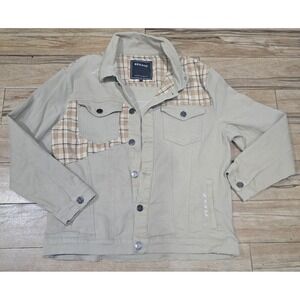 Reason Top Hat‎ Brand Mens Tan Denim Jacket Designed In NYC Stitched Denim